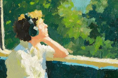 Train Window Listener Impressionist Poster. poster