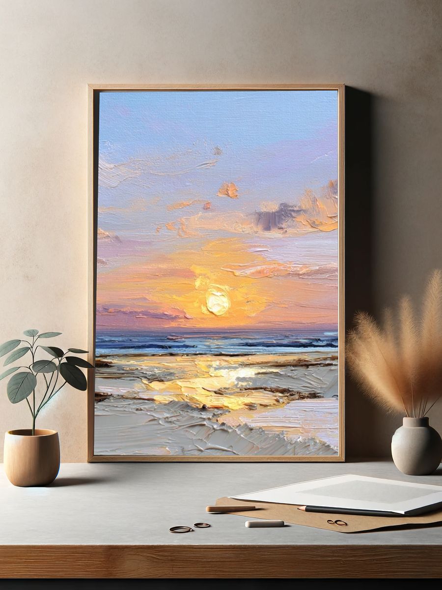 Sunset Seascape Impressionist Poster. — room view 2