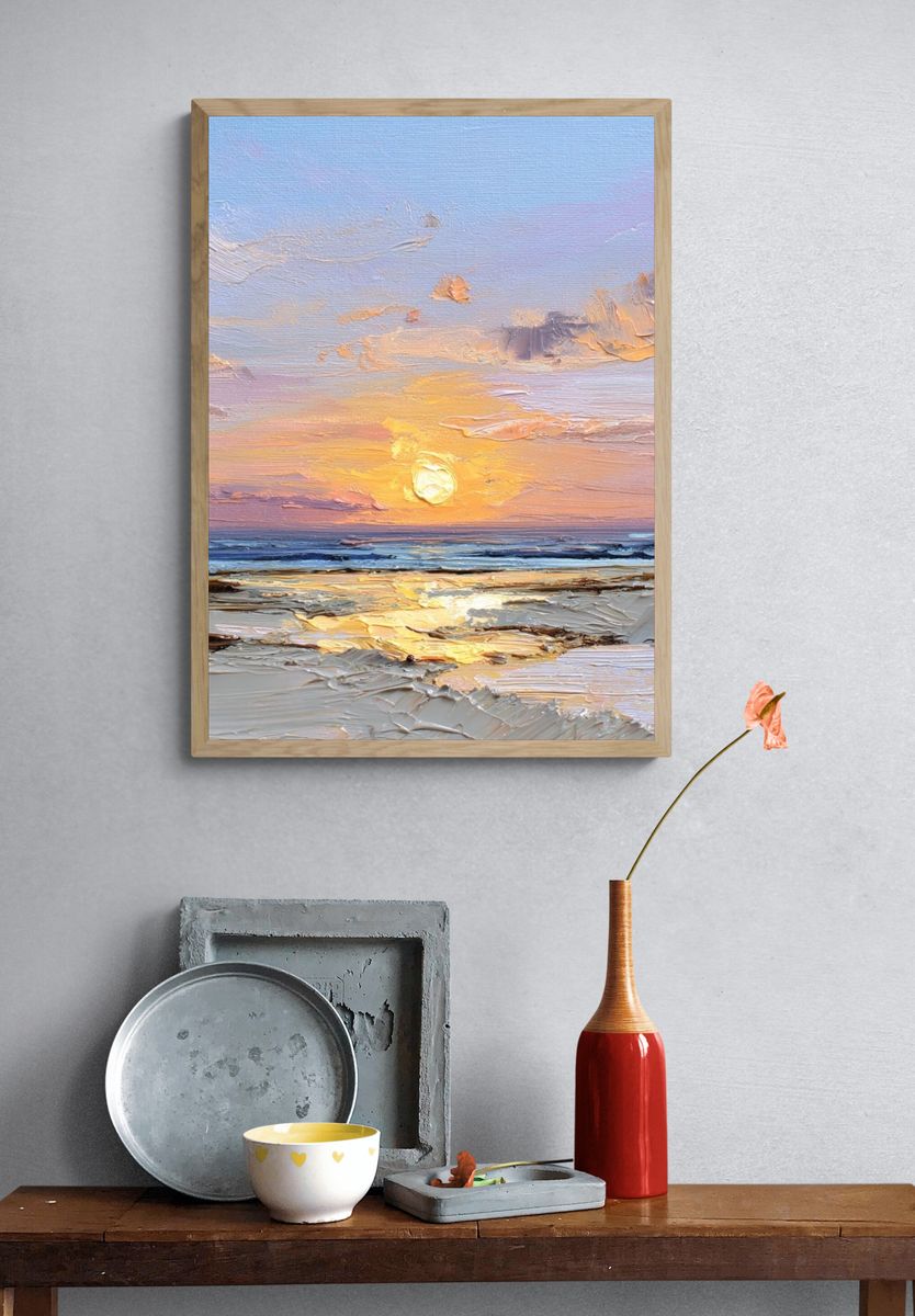 Sunset Seascape Impressionist Poster. — room view 3