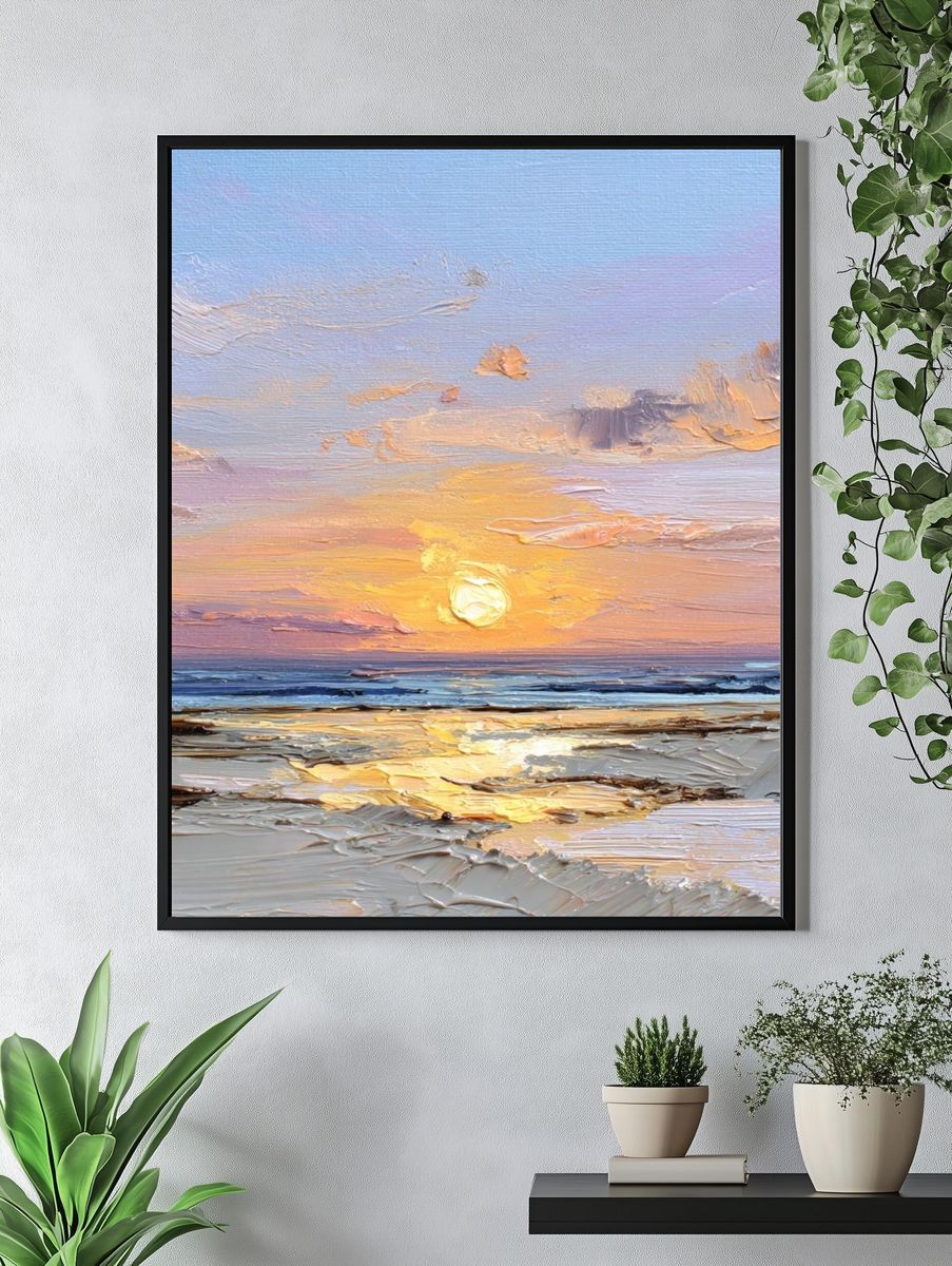 Sunset Seascape Impressionist Poster. — room view 4