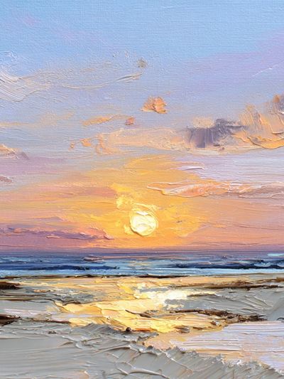 Sunset Seascape Impressionist Poster. poster print