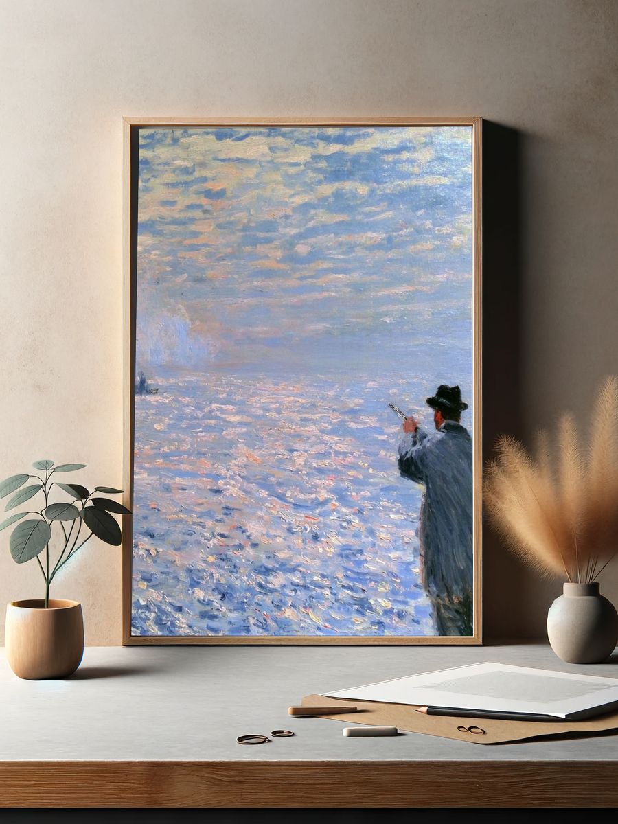 Impressionist Fisherman at Sea Poster. — room view 2