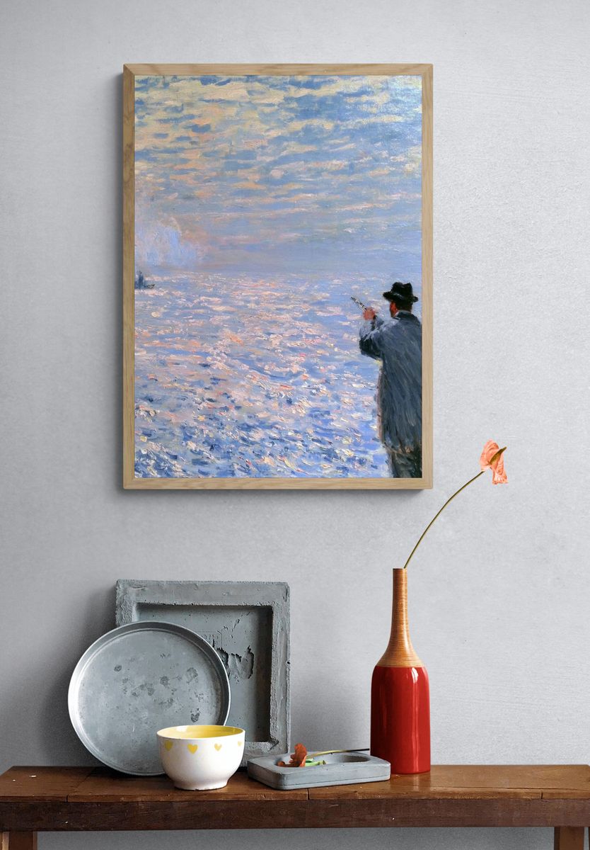 Impressionist Fisherman at Sea Poster. — room view 3