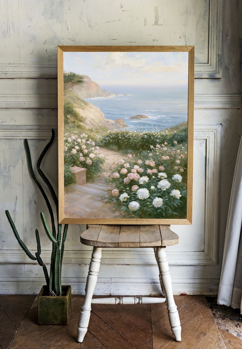 Coastal Rose Garden Fine-Art Print. room preview