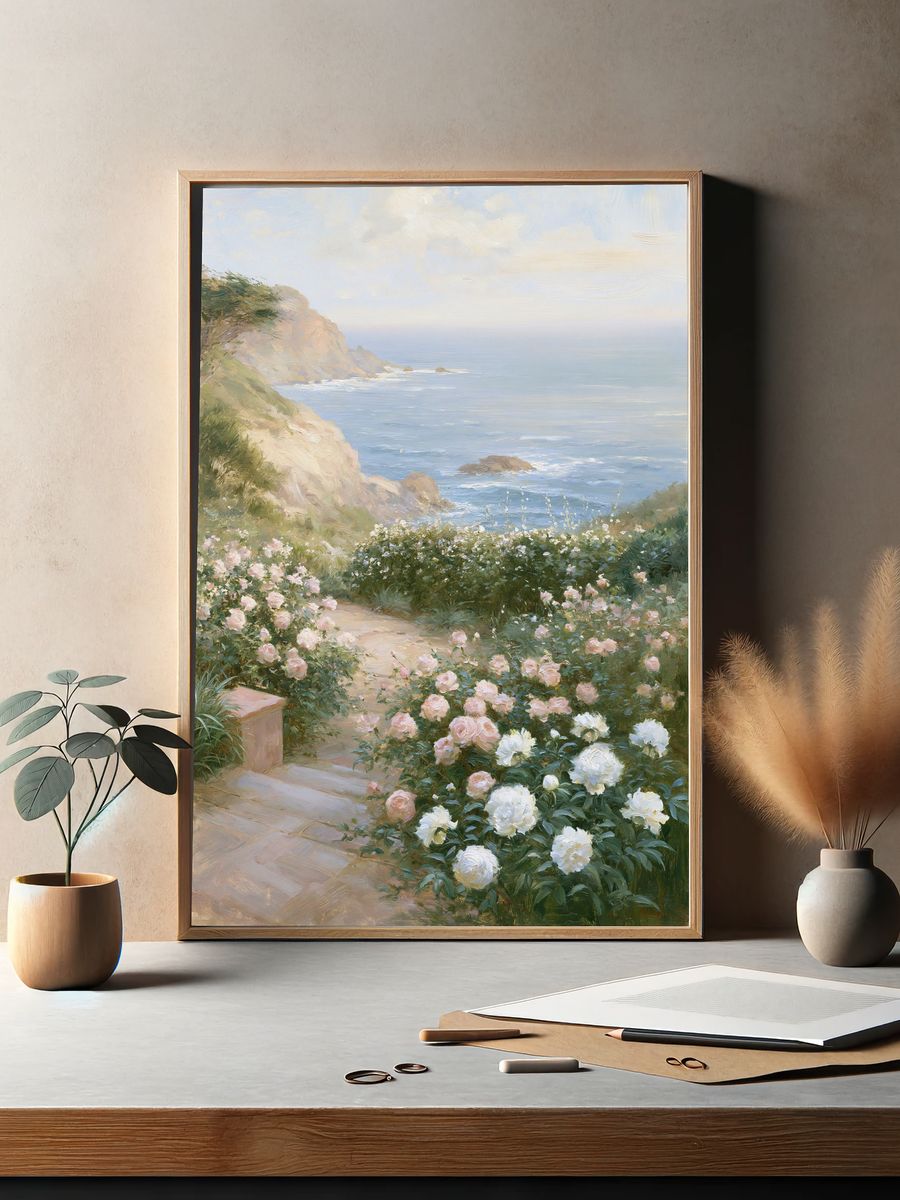Coastal Rose Garden Fine-Art Print. — room view 2