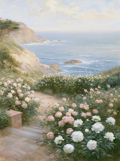 Coastal Rose Garden Fine-Art Print. poster