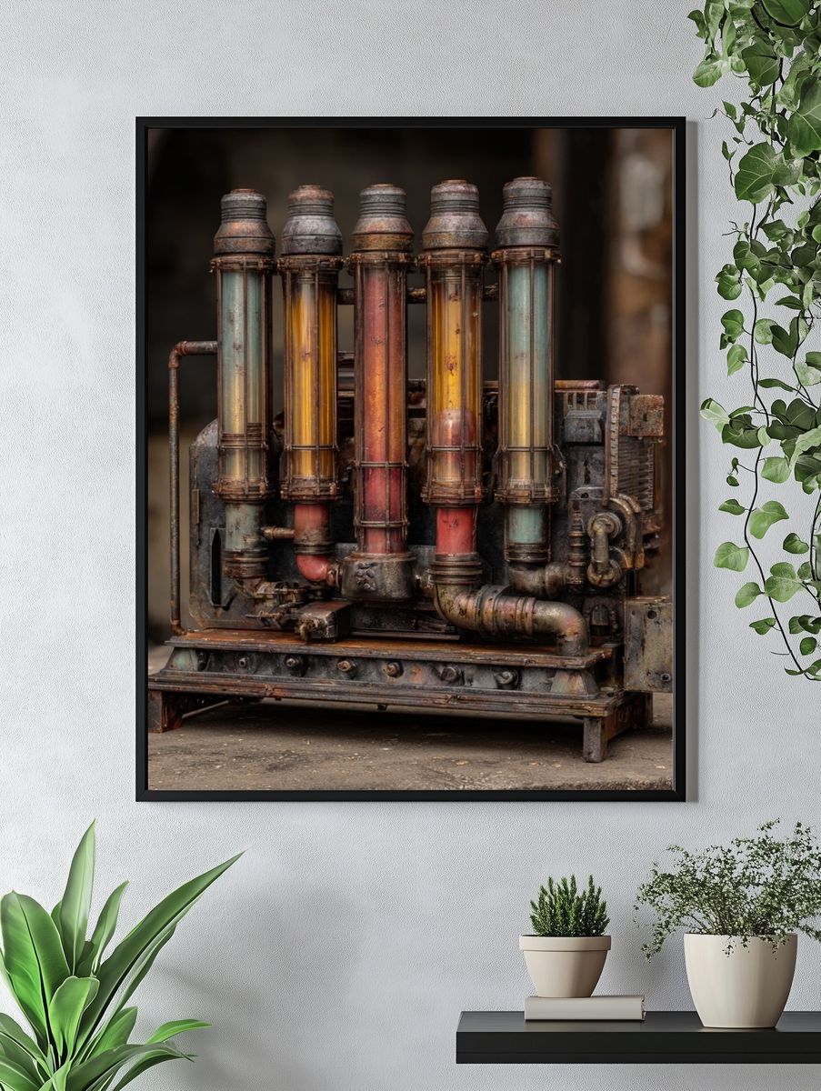 Industrial Steampunk Machine Poster. — room view 4