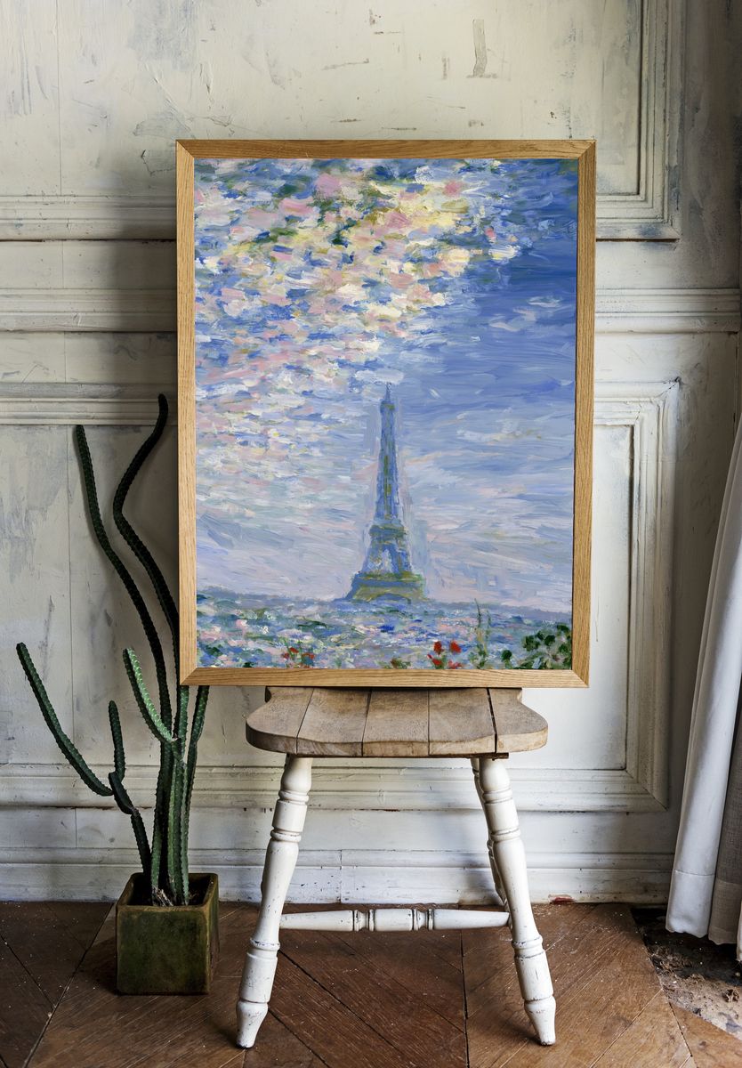 Eiffel Tower Impressionist Poster. room preview