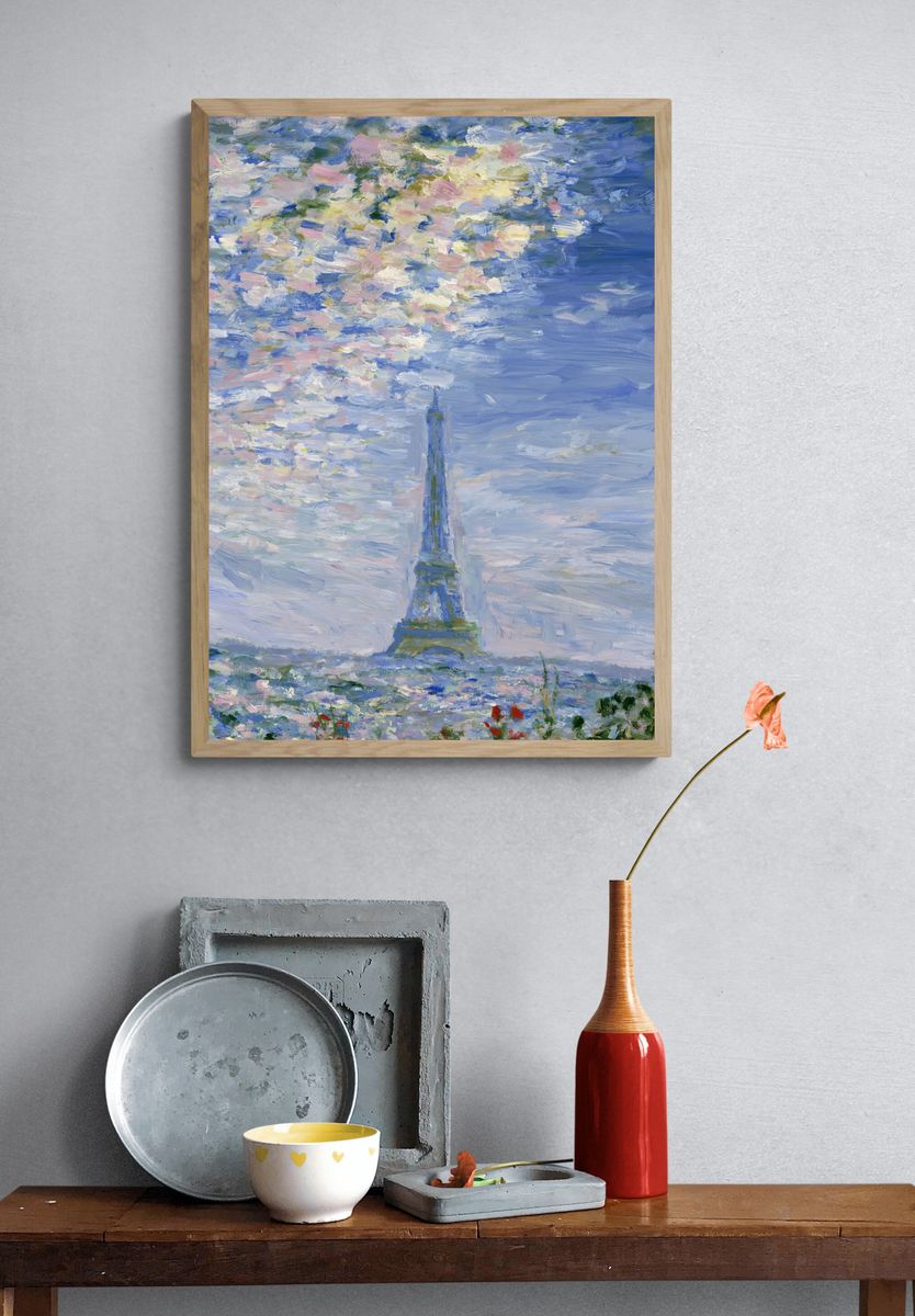 Eiffel Tower Impressionist Poster. — room view 3