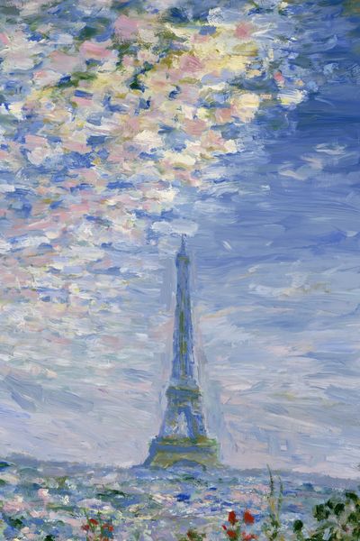Eiffel Tower Impressionist Poster.