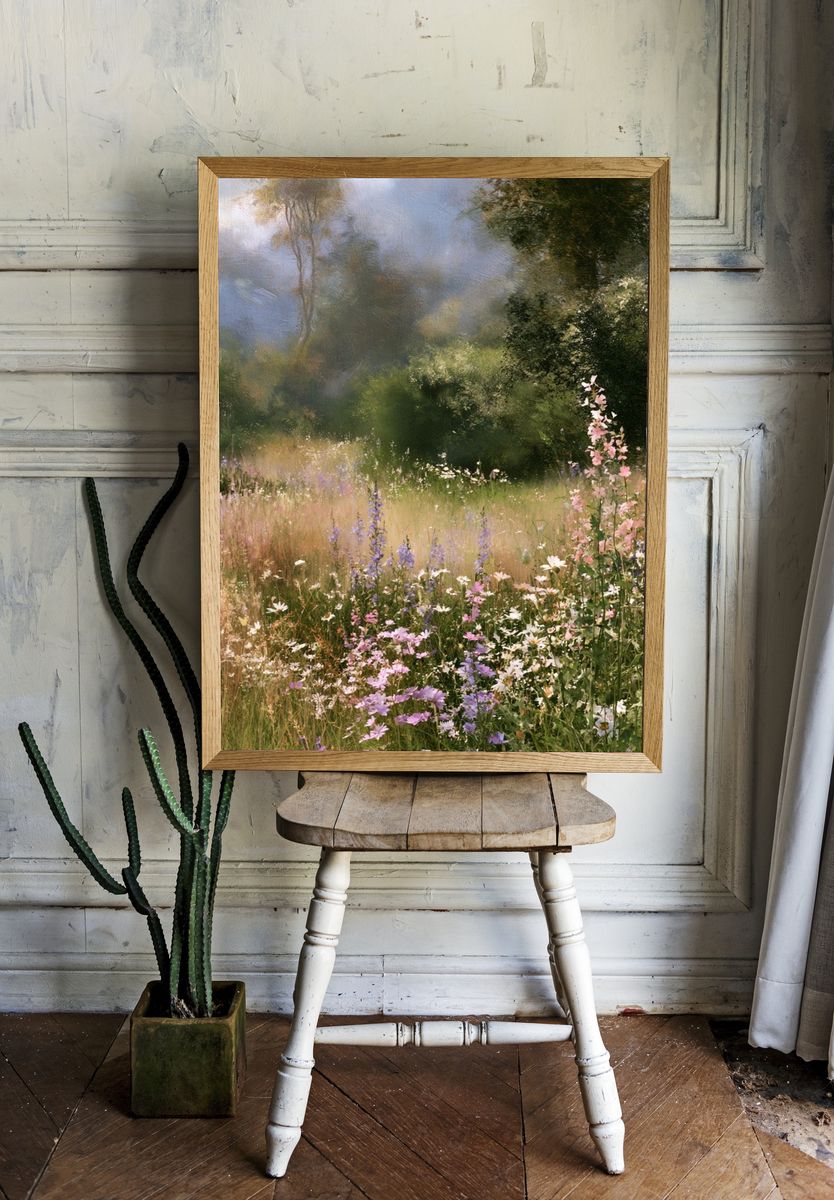 Wildflower Meadow Impressionist Poster. room preview