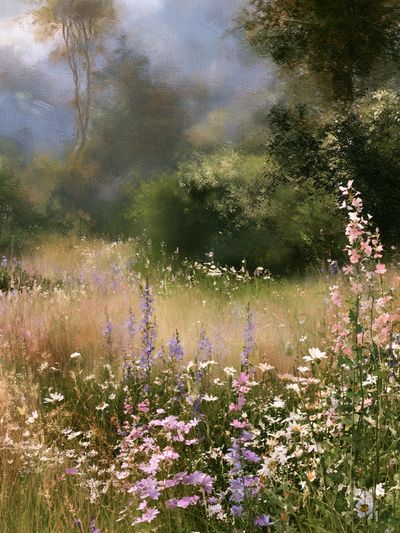 Wildflower Meadow Impressionist Poster. poster