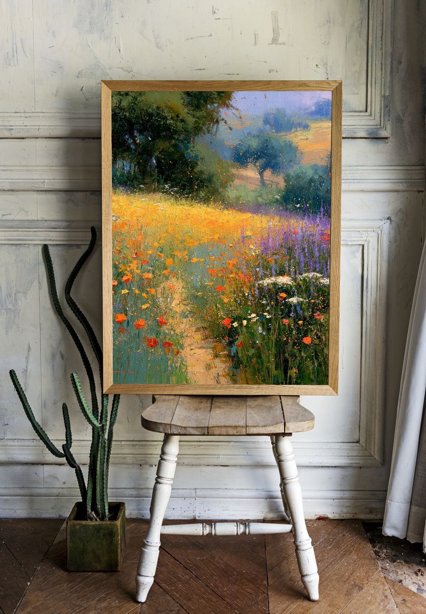 Wildflower Meadow Impressionist Poster. room preview