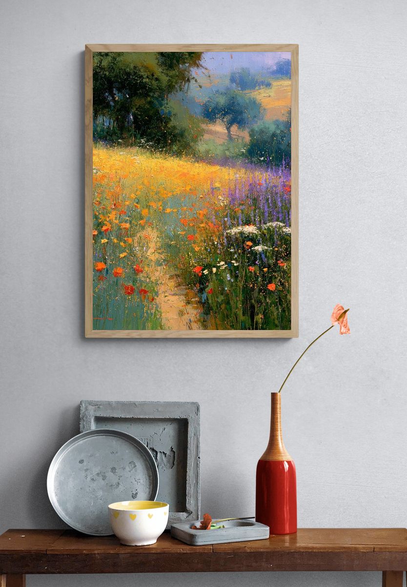 Wildflower Meadow Impressionist Poster. — room view 3