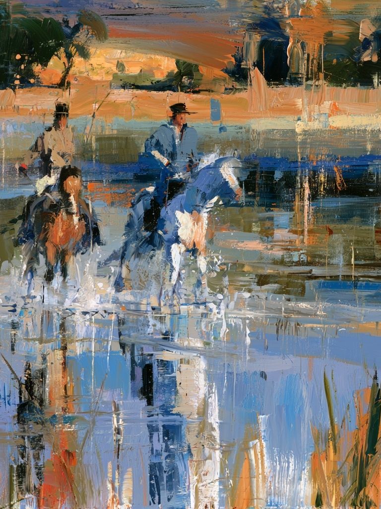 Horse Riders Impressionist Poster. poster detail
