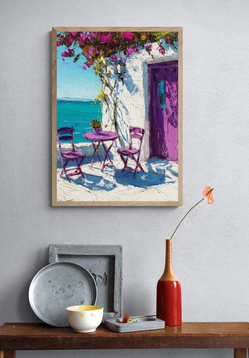 Seaside Terrace Impressionist Poster. — room view 3