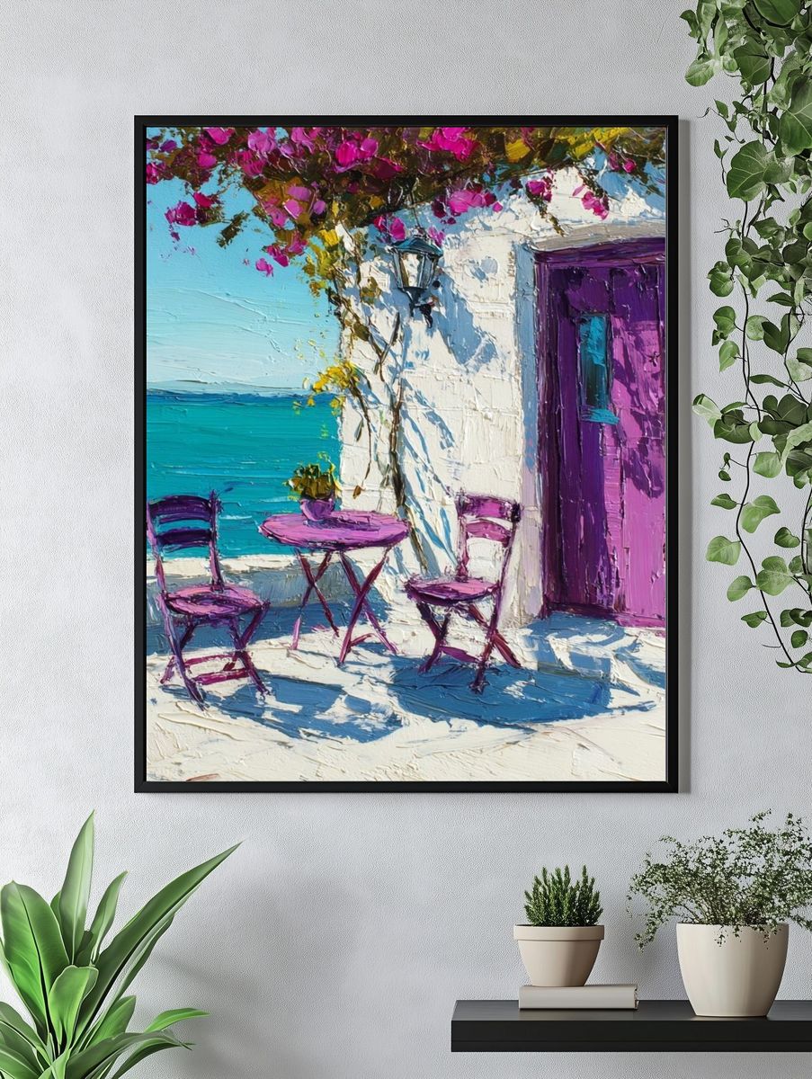 Seaside Terrace Impressionist Poster. — room view 4
