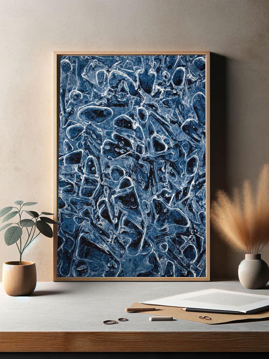 Frozen Ice Abstract Poster. — room view 2