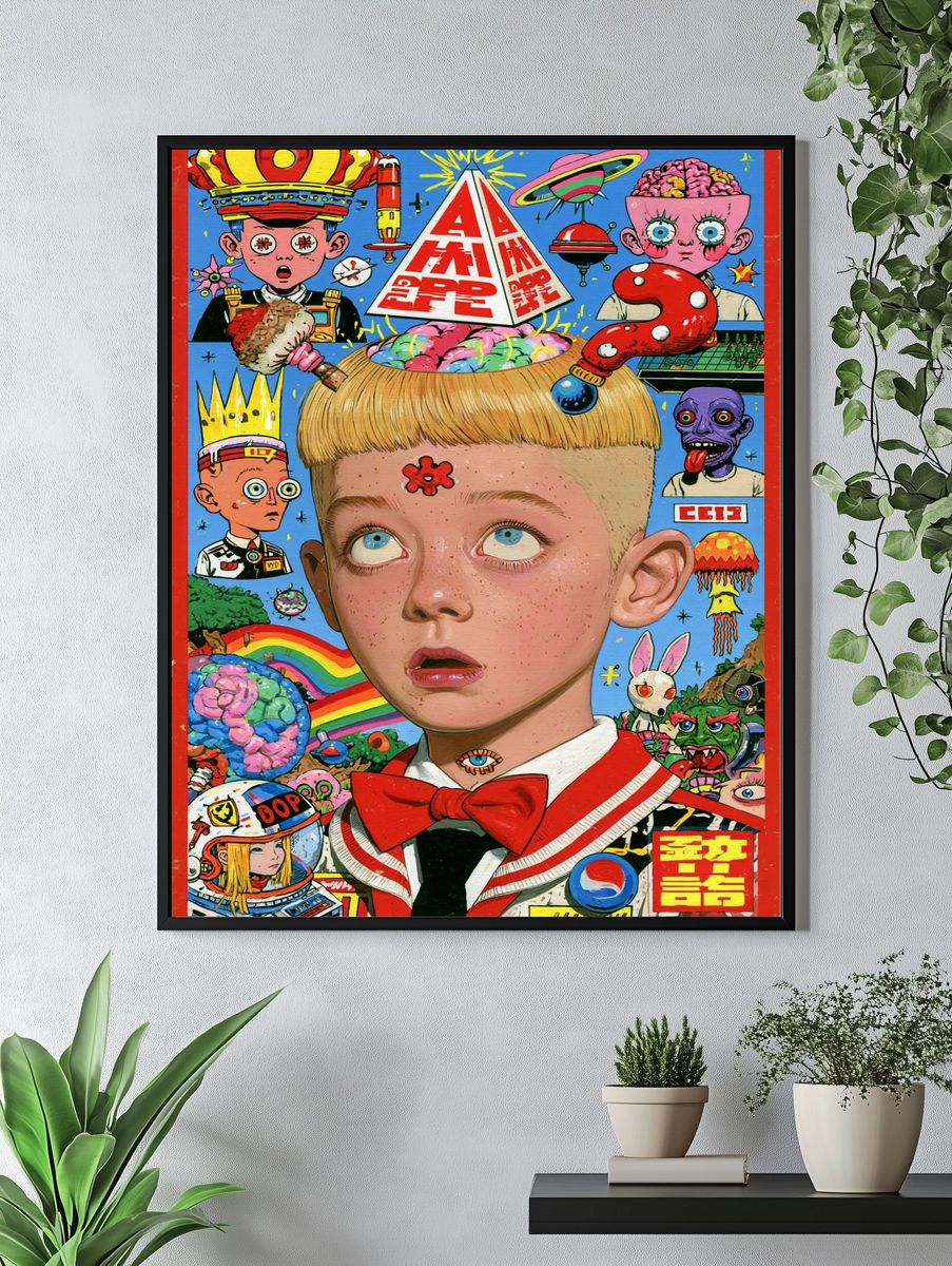 Surreal Pop Collage Poster. — room view 4