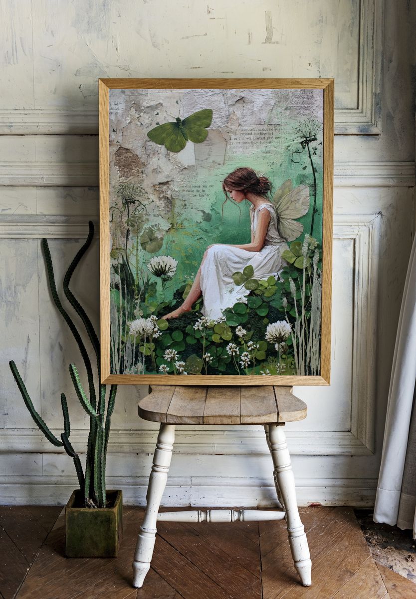 Fairy Girl in Nature — Illustration Print. — room view 1