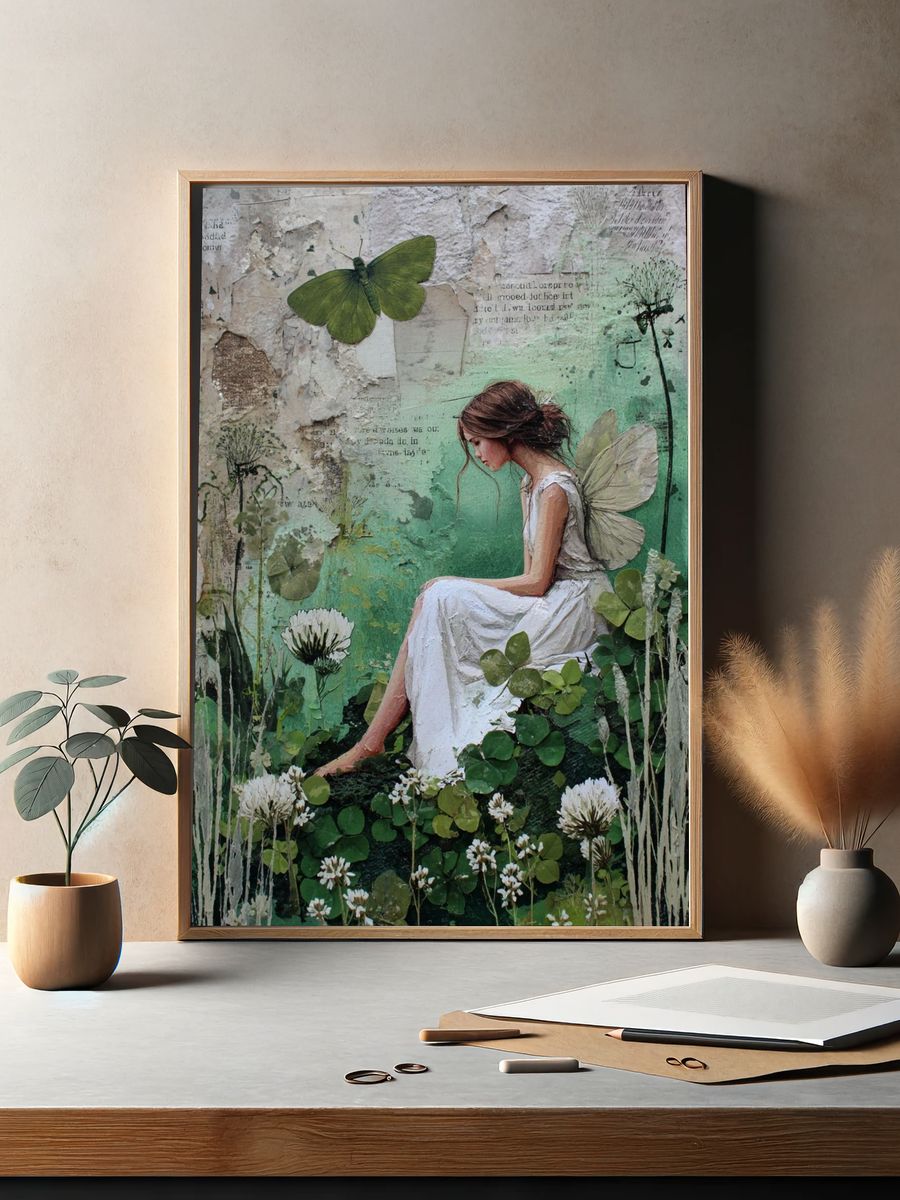 Fairy Girl in Nature — Illustration Print. — room view 2