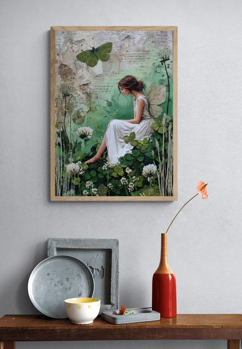 Fairy Girl in Nature — Illustration Print. — room view 3