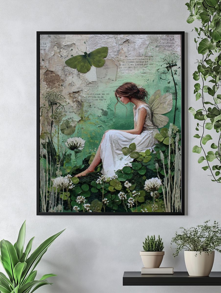 Fairy Girl in Nature — Illustration Print. — room view 4