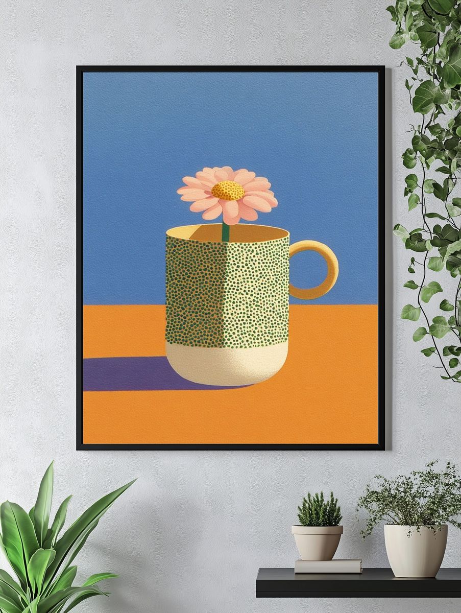 Flower in Mug — Illustration Print. — room view 4