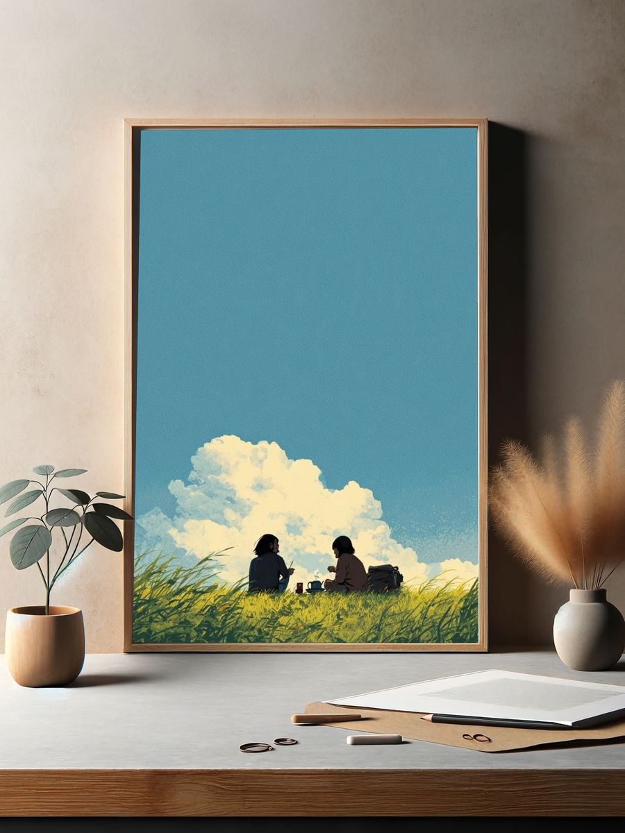 Friends in a Meadow — Illustration Print. — room view 2