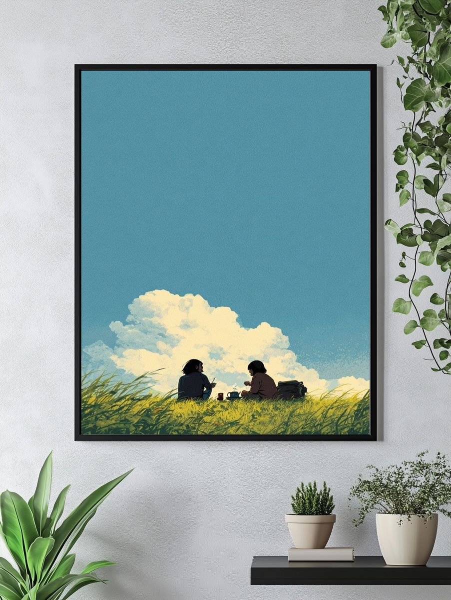 Friends in a Meadow — Illustration Print. — room view 4
