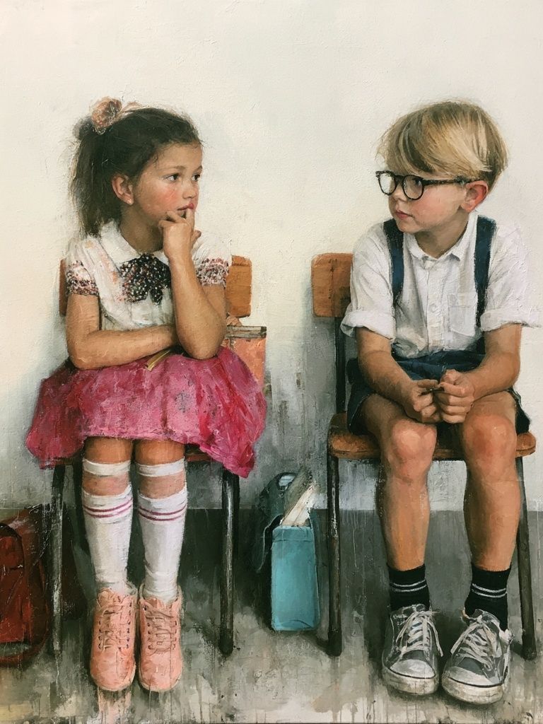 Children Waiting — Fine-Art Print. poster detail