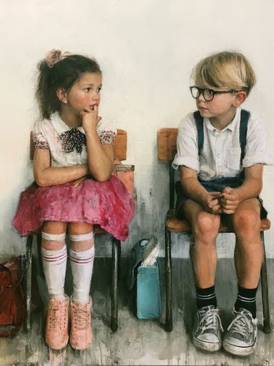 Children Waiting — Fine-Art Print. poster