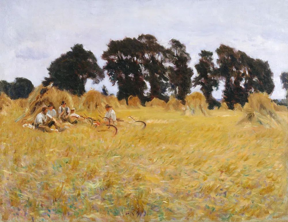 Reapers Resting Wheat Field (1885). poster — fine-art art