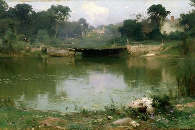 Impressionist River Landscape Poster.