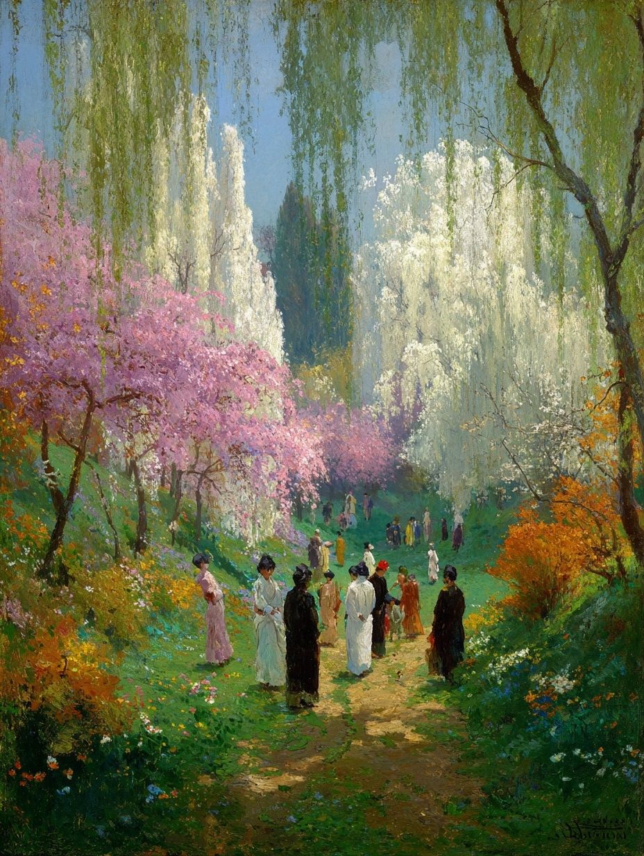 Spring Garden Stroll Impressionist Poster. poster — fine-art art
