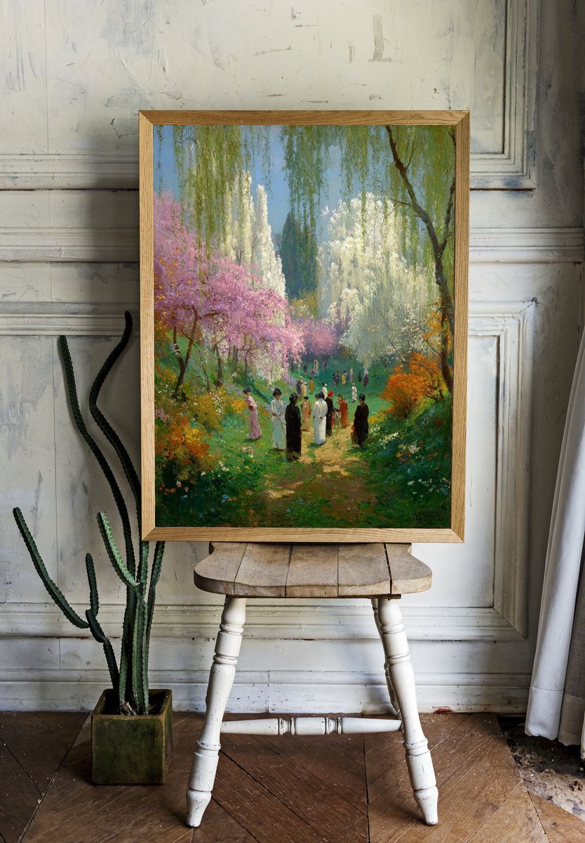 Spring Garden Stroll Impressionist Poster. room preview