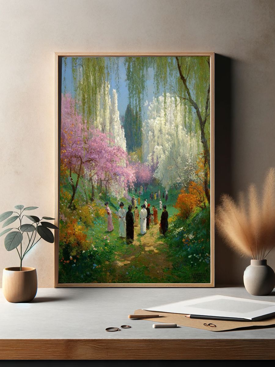 Spring Garden Stroll Impressionist Poster. — room view 2