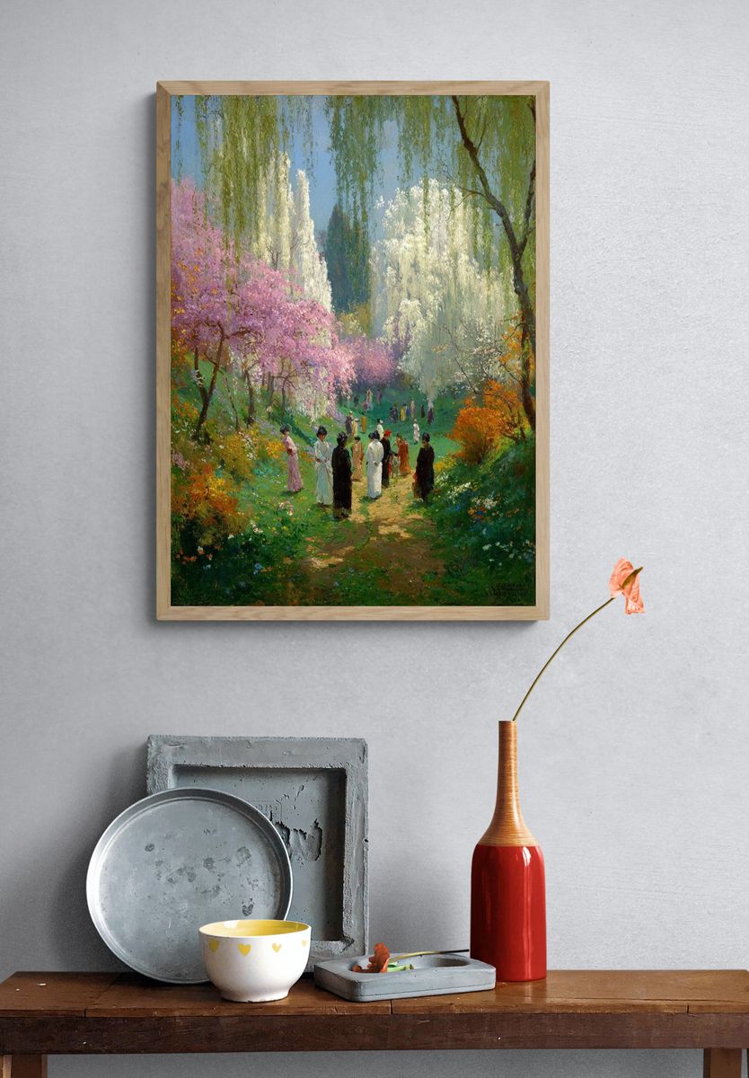 Spring Garden Stroll Impressionist Poster. — room view 3