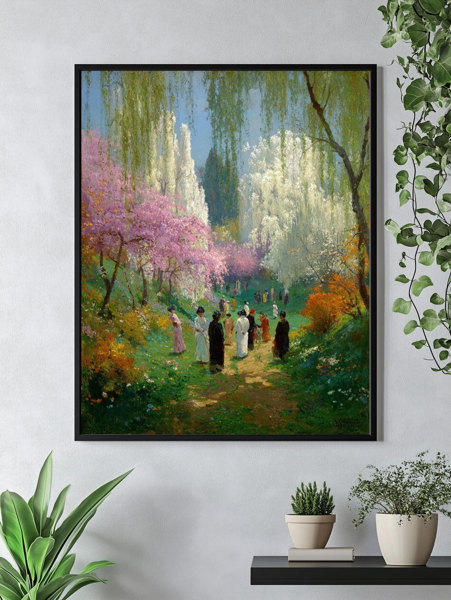 Spring Garden Stroll Impressionist Poster. — room view 4