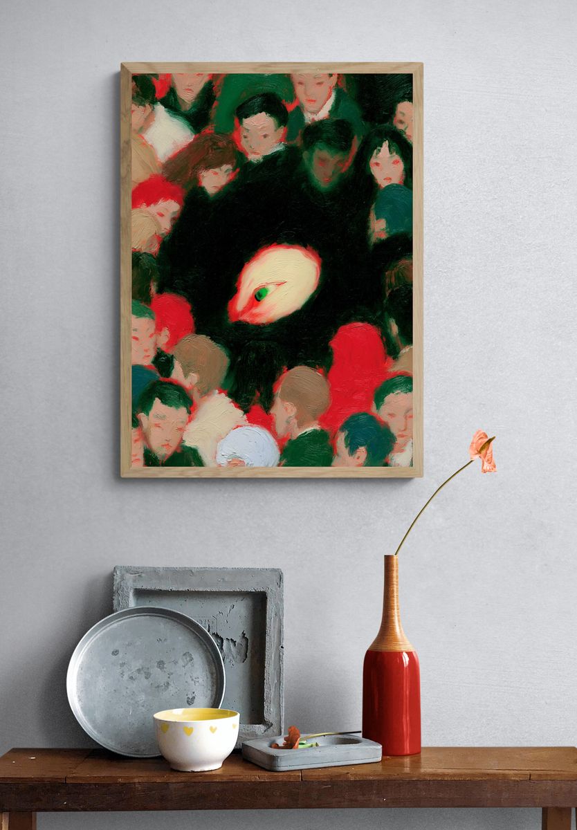 Crowd Portrait Fine-Art Poster. — room view 3