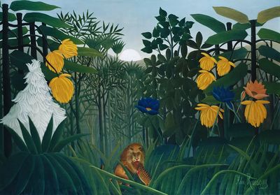 Repast Lion (1907) Henri Rousseau. poster print
