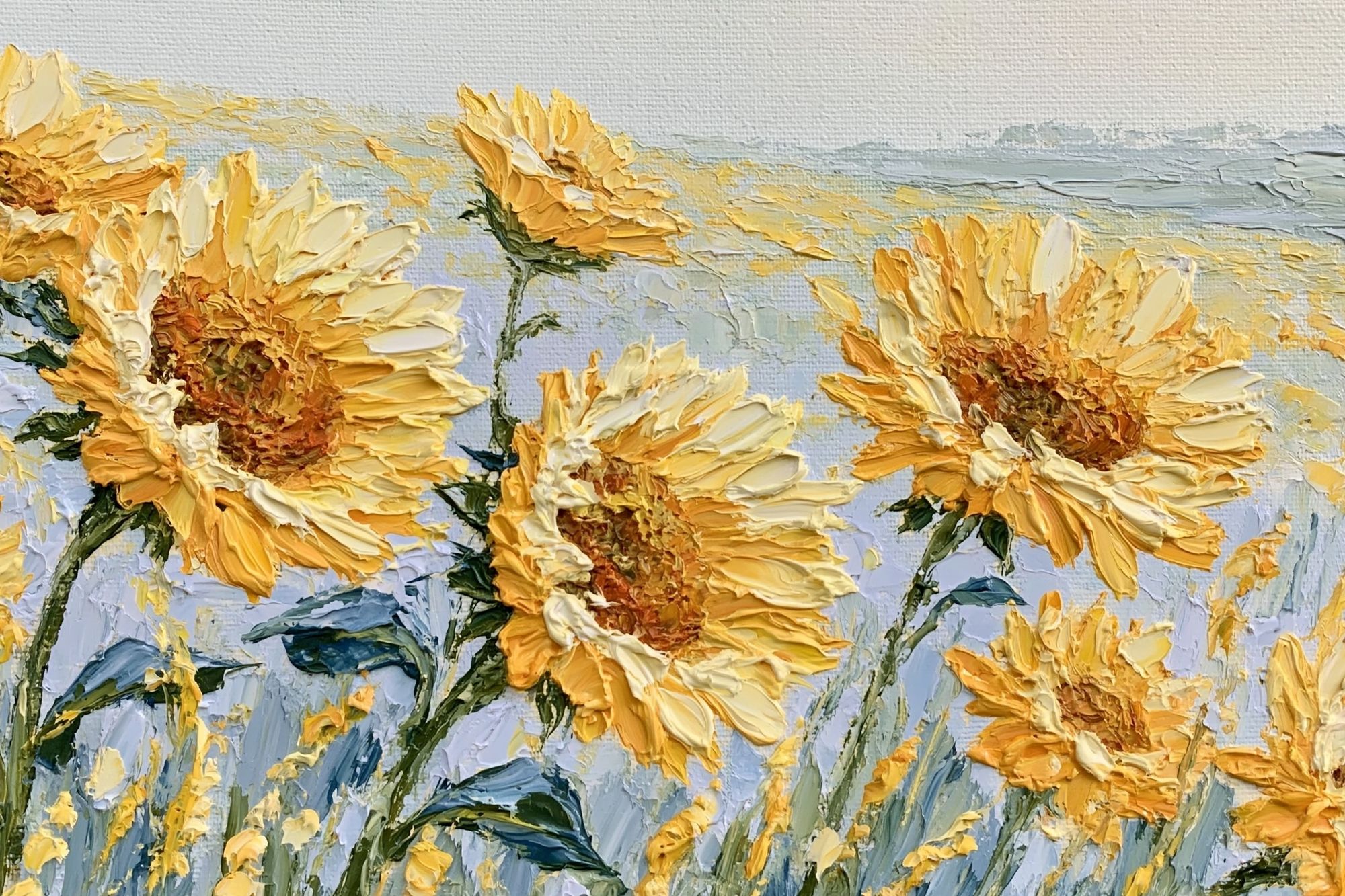 Sunflower Field Impressionist Poster. poster detail