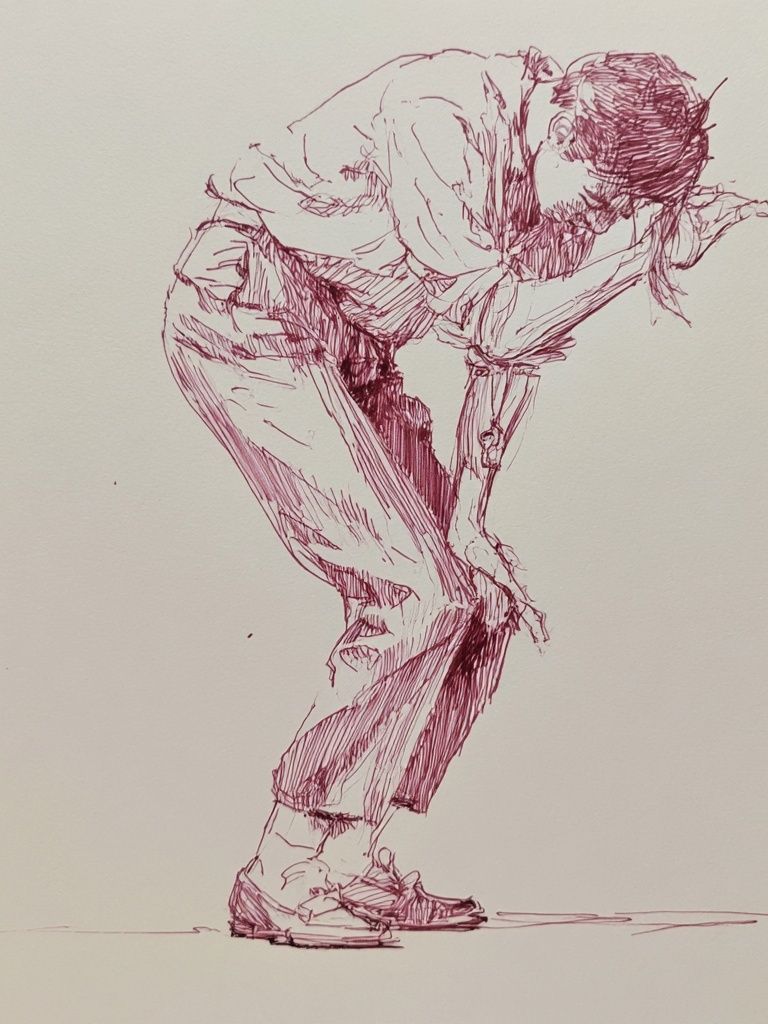 Contemplative Figure Sketch Poster. poster detail