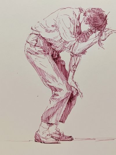 Contemplative Figure Sketch Poster.