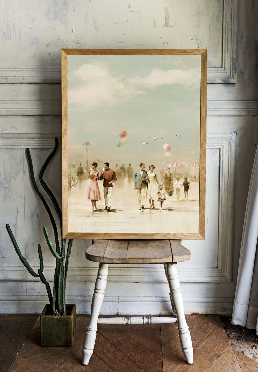 Seaside Promenade Fine-Art Poster. room preview