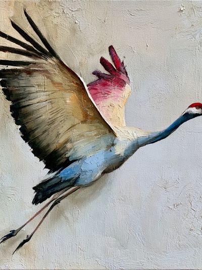 Crane in Flight Fine-Art Poster.