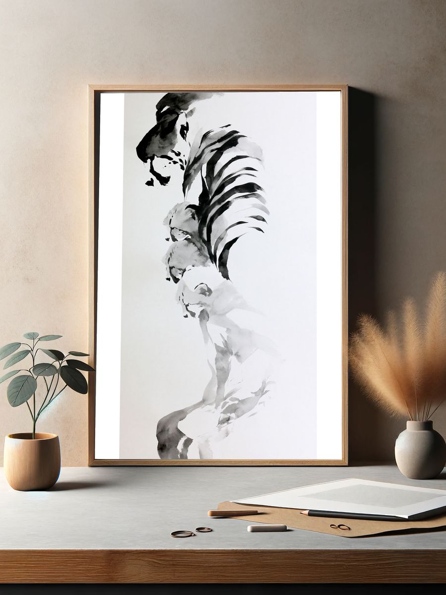 Abstract Ink Figure Print. — room view 2
