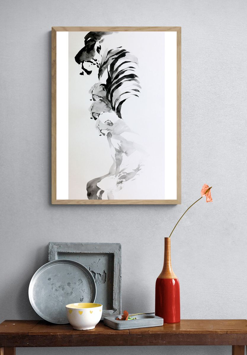 Abstract Ink Figure Print. — room view 3