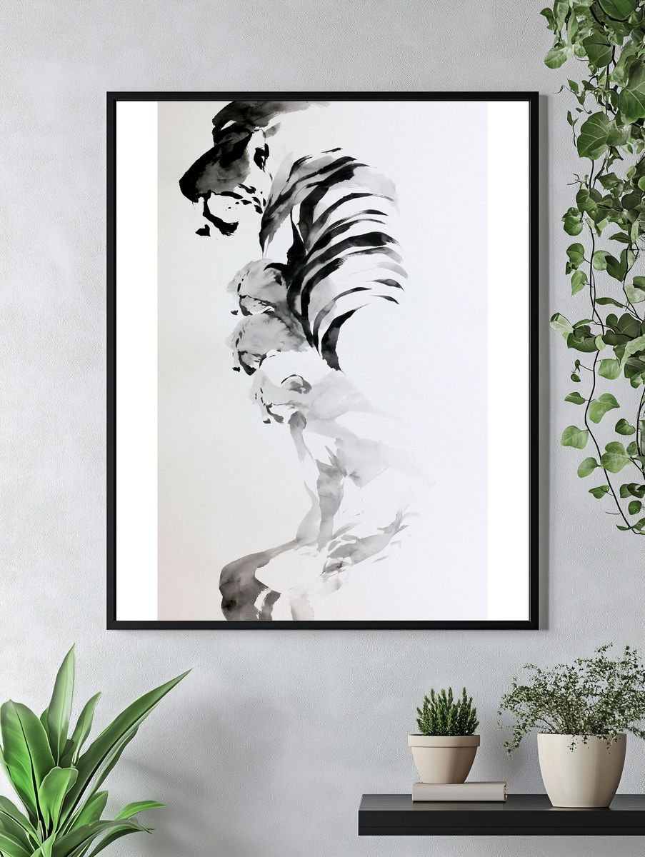 Abstract Ink Figure Print. — room view 4