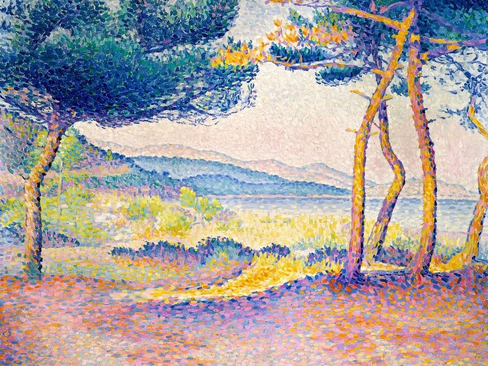 Pines Along Shore (1896) painting. poster detail